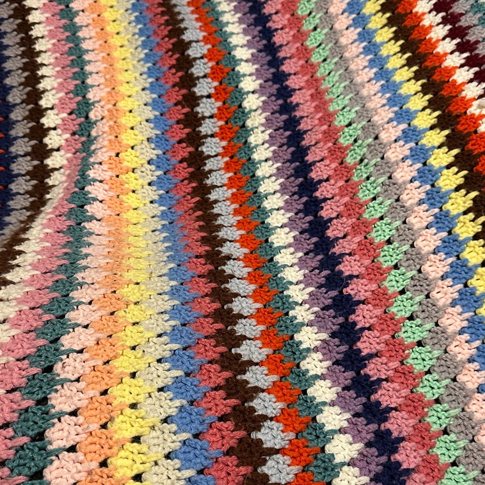 Vintage Colorful Crochet Blanket
